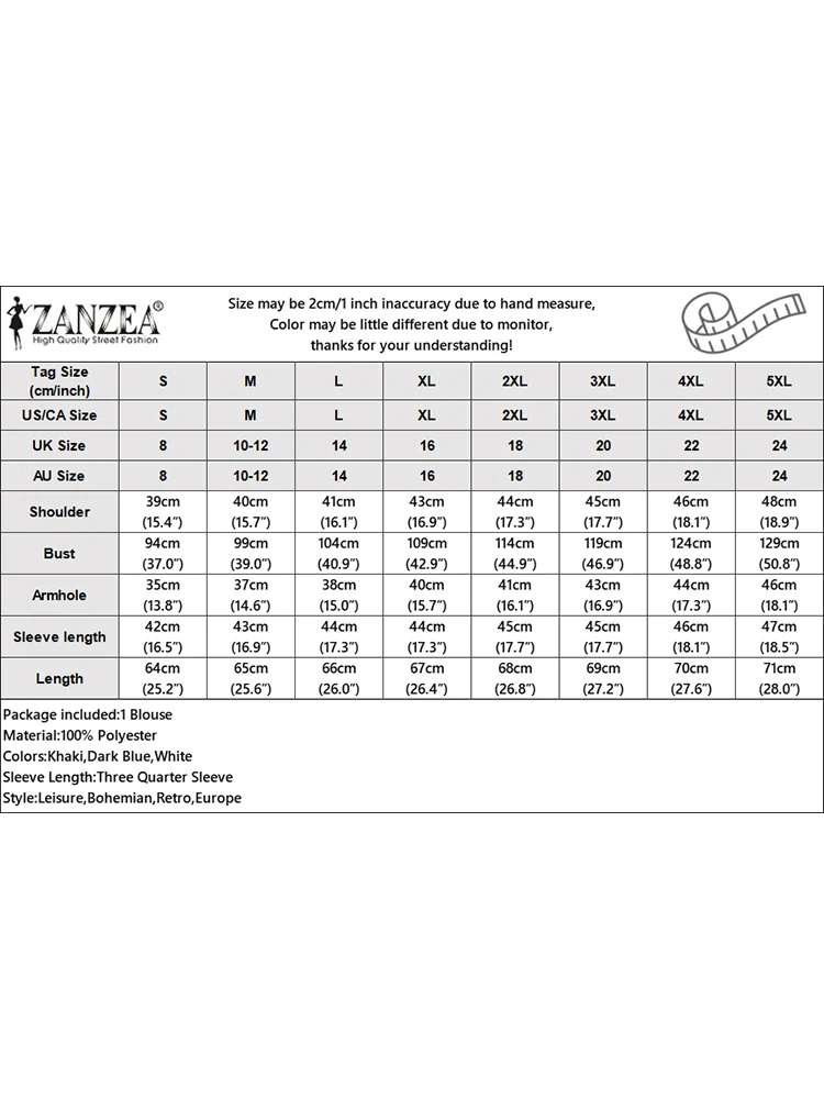 ZANZEA Elegant Work Blouse Women Fashion 3/4 Sleeve Lace Crochet Shirt Casual V Neck Blusas Bohemain Stylish Holiday Tops Tunic