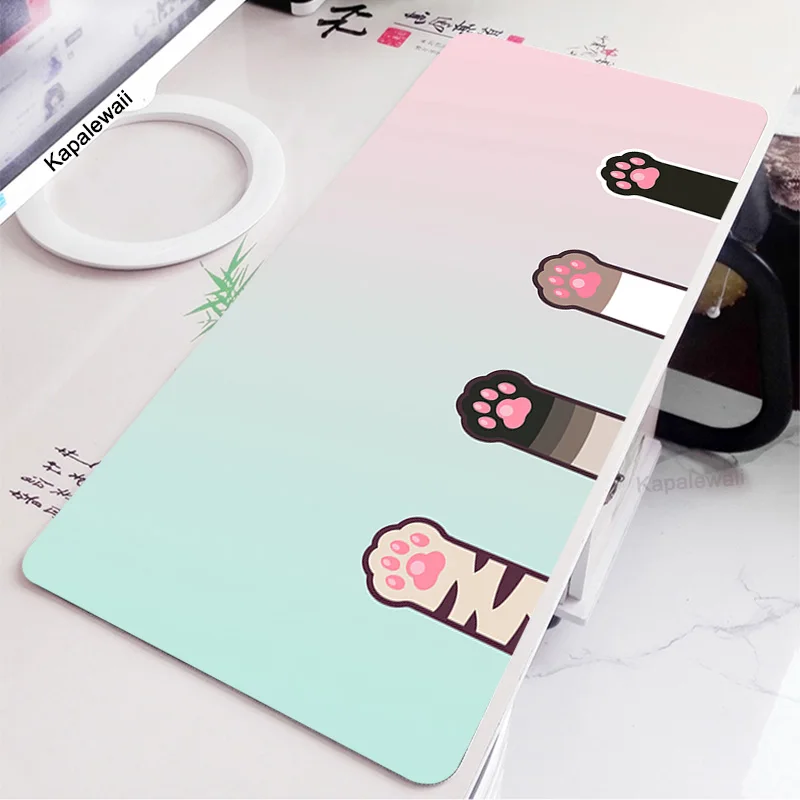 

Kawaii Cat Paw Art Large Size Mouse Pad Anime Cute Natural Rubber PC Computer Gaming Mousepad Desk Mat Locking Edge for CSGO LOL