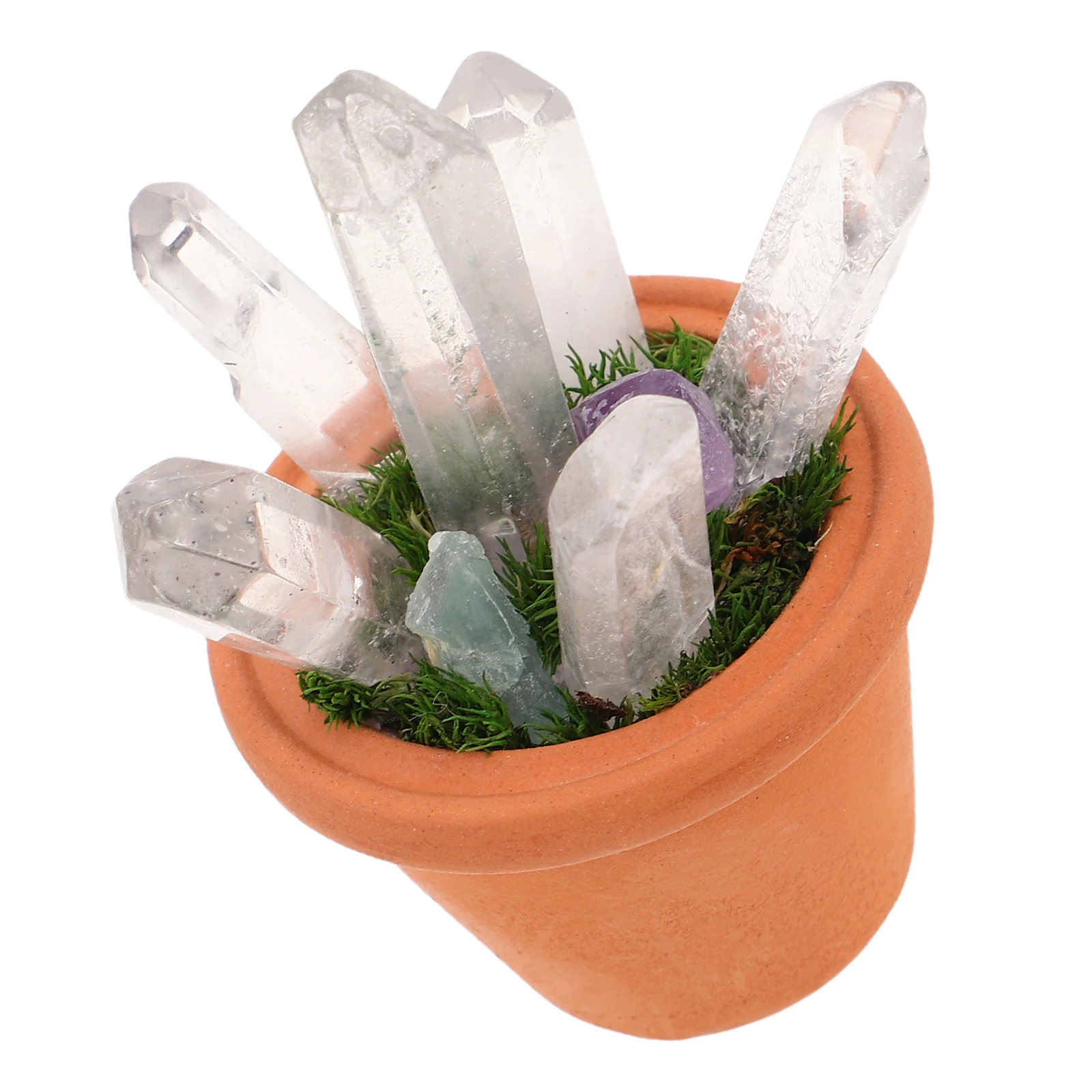 

Crystal Flower Pot Ornament Figurines Home Decor Cute Miniature Plant Bonsai Ornaments Sculpture Desktop Decoration
