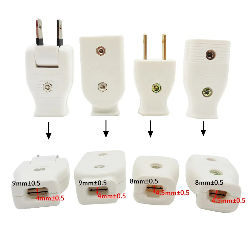 2Pin Japanese plug Butt Electrical Plug Socket Power Connector Cable Cord Female Male DIY Rewireable Power Plug 15A 125V