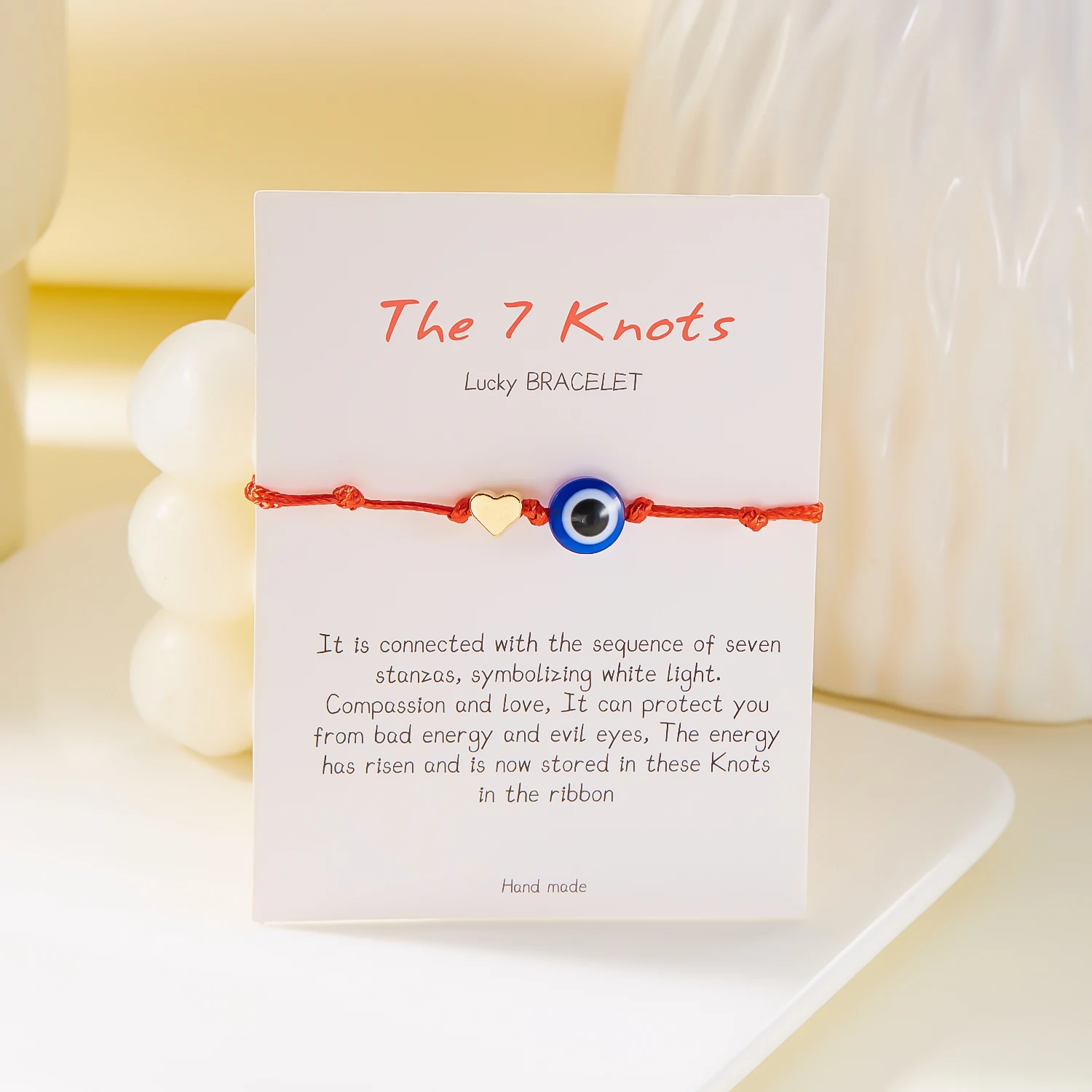 Einfaches türkisches blaues Evil Eye 7-Knoten-geflochtenes Armband für Damen und Herren, glückliches rotes Seil, handgefertigtes Armband, Ästhetik, Party-Schmuck – Detail 15