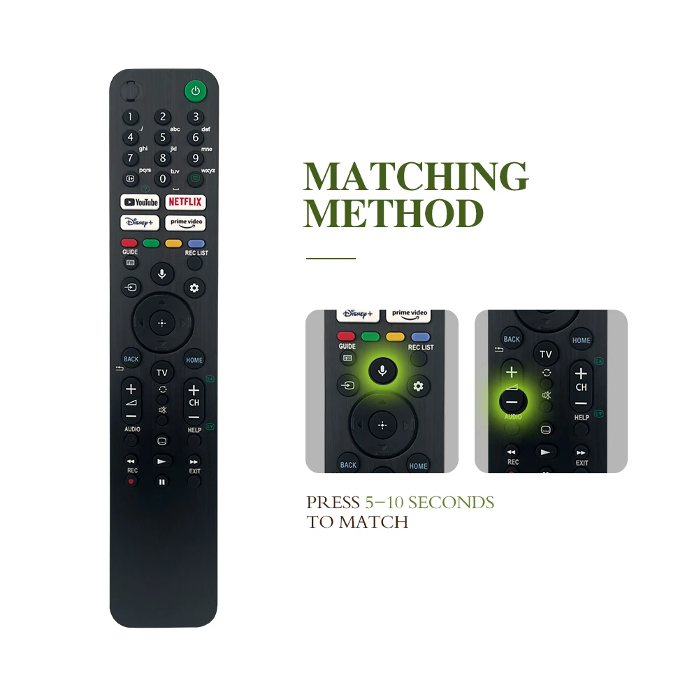 RMF-TX520E Voice TV Remote Replacement for Sony Smart LED LCD TV, YouTube Netflix Shortcut Buttons, 360° Full Connection