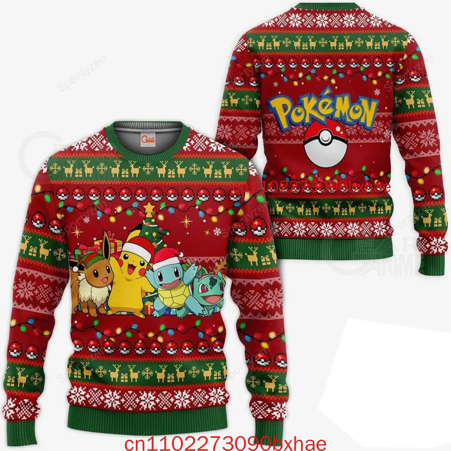 เสื้อคริสต์มาสลายโปเกมอน มิวทู พิมพ์ลายเต็มตัว ลาย 3 มิติ สำหรับผู้ชาย ผู้หญิง และเด็ก ฤดูใบไม้ร่วงและฤดูหนาว