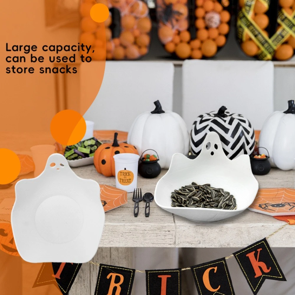 

Creative Halloween Atmosphere Desktop Ghost Bowl Festival Decorations Snack Storage Rack Halloween Candy Reusable Plastic Bowls