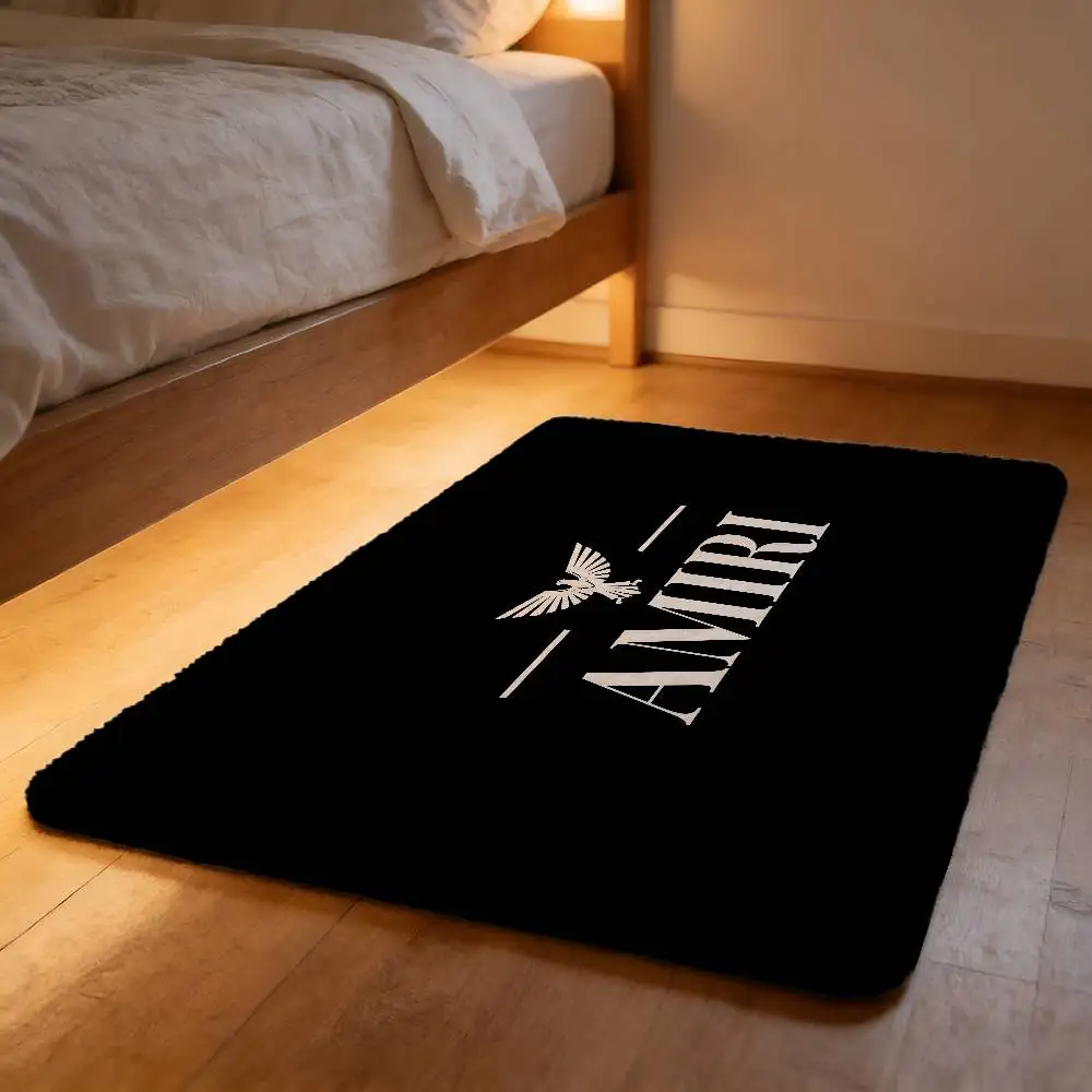 Alfombra de Felpa Suave A-amiri con Logotipo de Marca, Antideslizante, Absorbente y que no Suelta Pelusas, para el Hogar