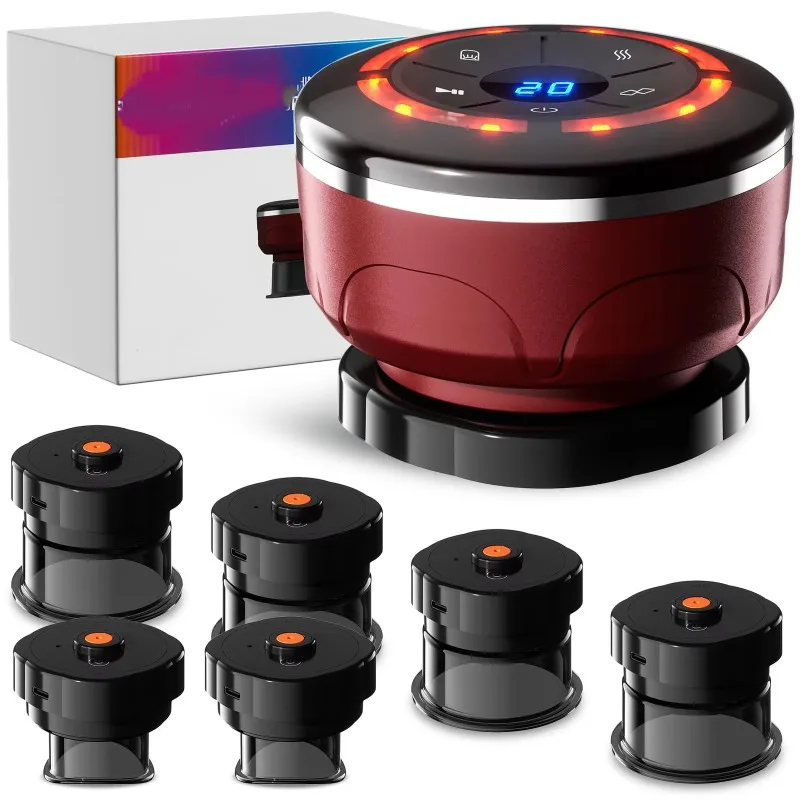 

Intelligent Vacuum Massage Therapy Red Light Negative Pressure Massage Tool with 12 Modes Cupping Massager 4 in 1