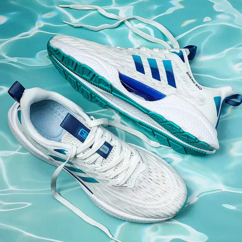 Mesh High Quality New Comfortable Thick Sole Increase Couple Large Size Springback Cushioning Cushioning Running Shoes