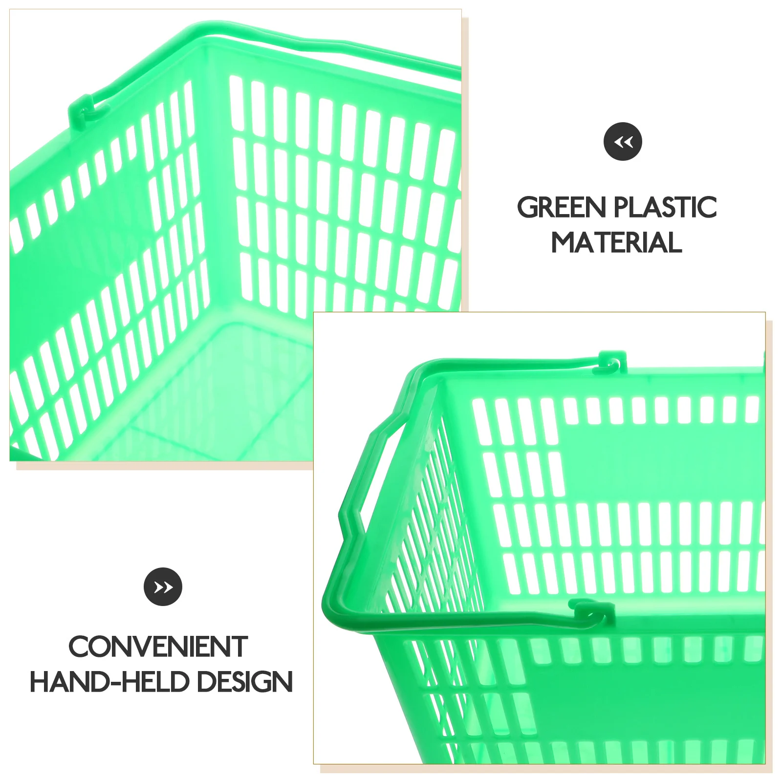 

Shopping Thickened Storage Basket For Sundries Plastic Organizer With Handle Hollow Container Small Basket For