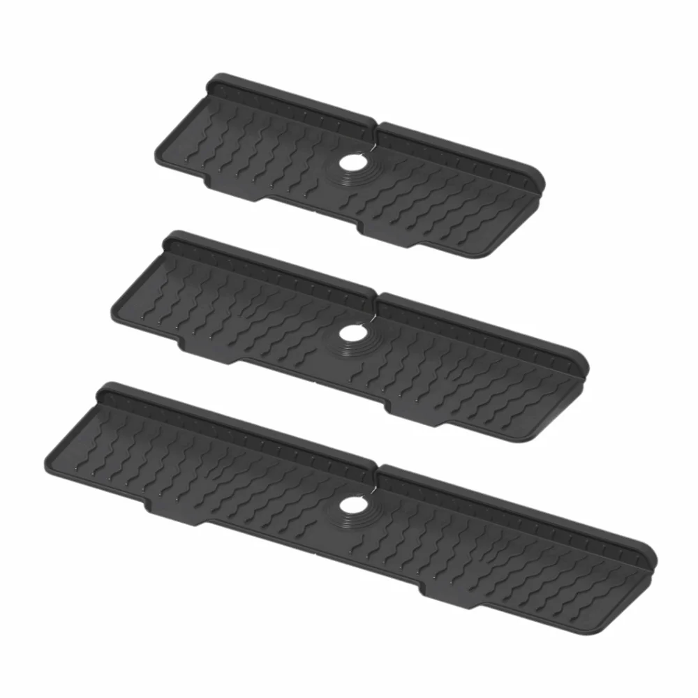 Non-Slip Silicone Faucet Mat Rectangular S/M/L Sink Draining Pad Waterproof Flexible Sink Splash Guard Dishwashing Area