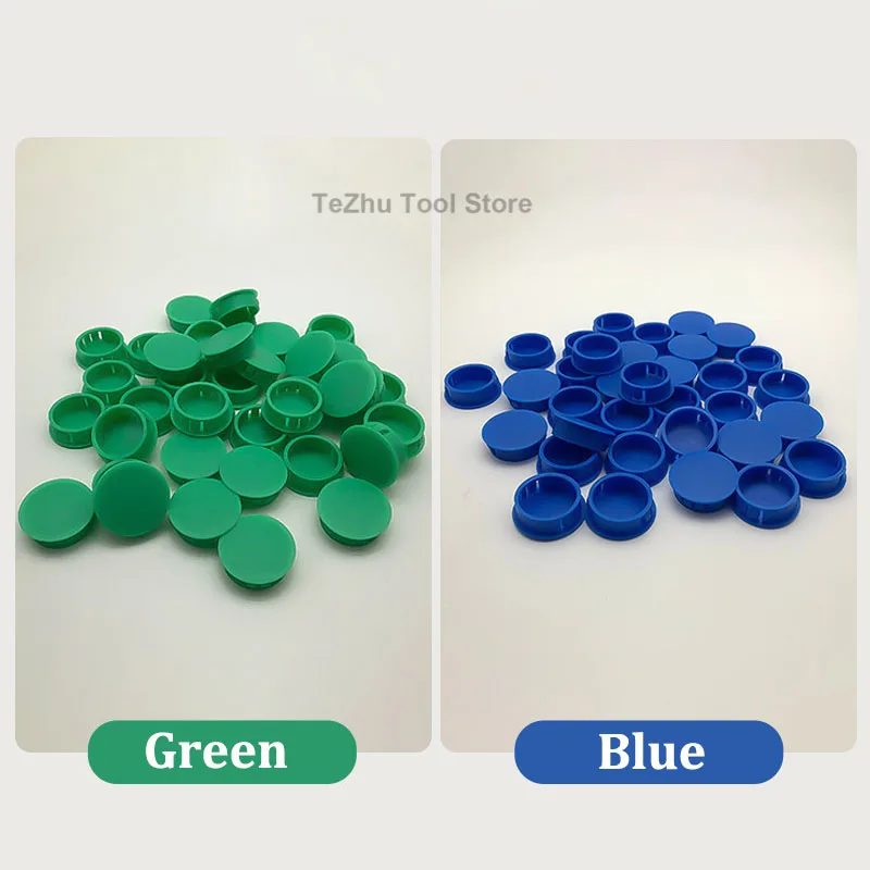 Blue / Green Plastic Hole Plug Snap-on Cover Dust Caps Furniture Screw Hole Cover Tube Pipe Inserts Plug Snap On plug