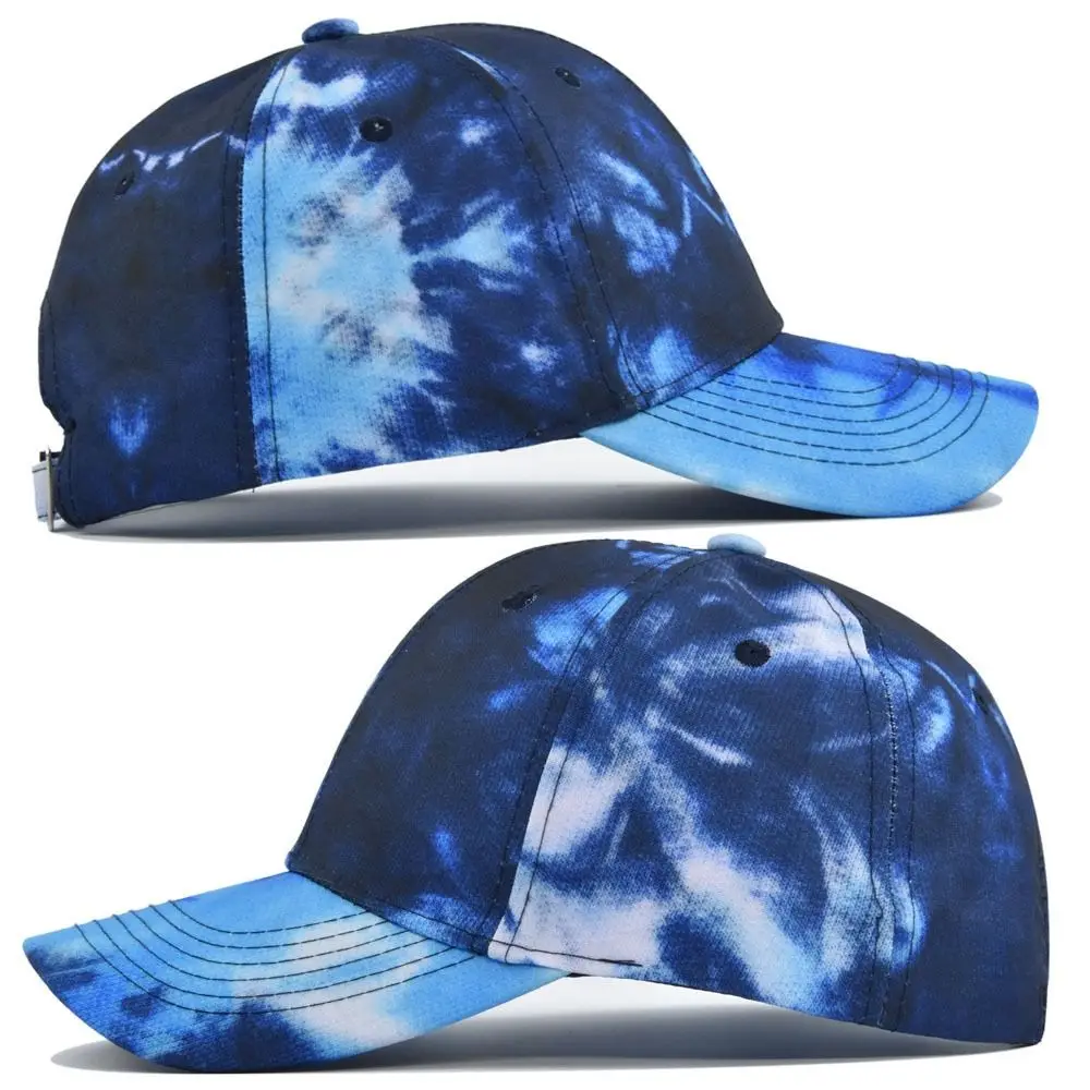 Spring Summer Baseball Cap Breathable Tie Dye Print Hip-hop Trucker Hats Unisex Multicolor Adjustable Sun Visor Hat