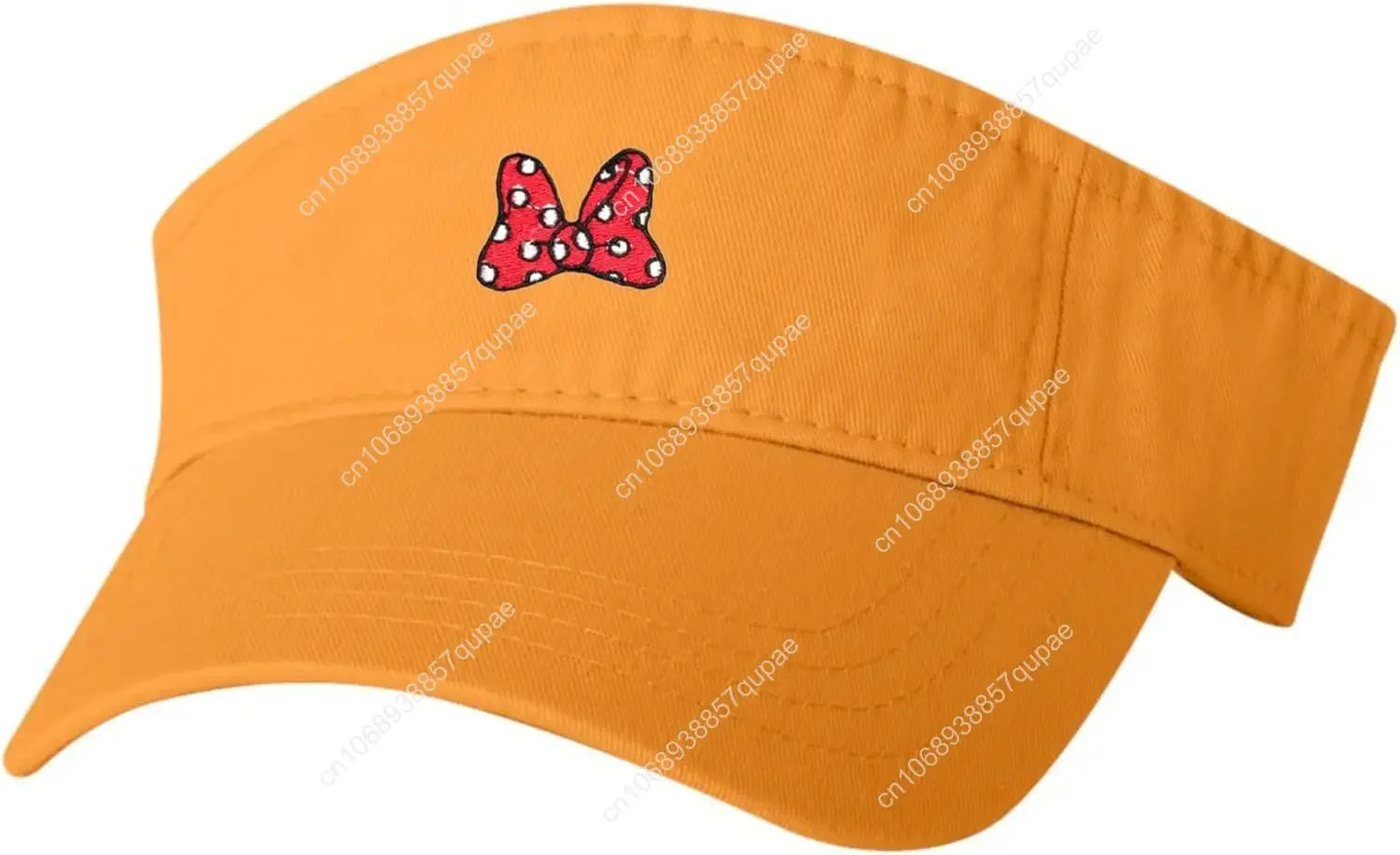 Go All Out Adult Red Bow with Polka Dots Embroidered Visor Dad Hat