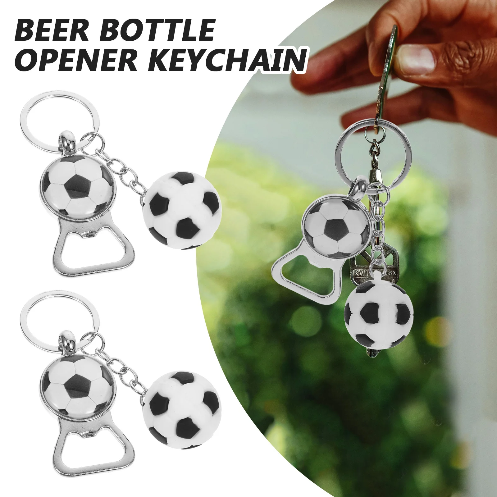 

2Pcs Small Lightweight Sports Ball Bottle Opener Keychain Portable Tool for Home Bars Restaurants Kitchens Party Opener