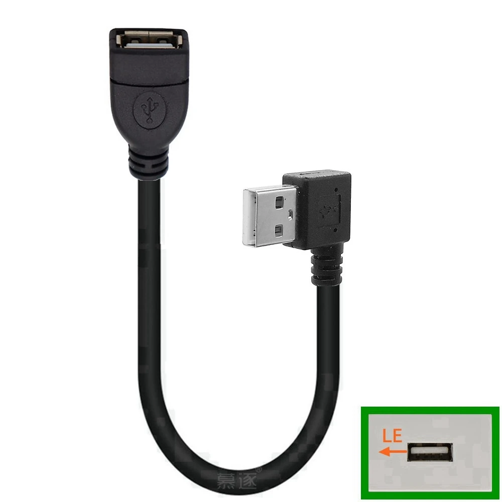 USB extension cable elbow 90 ° right angle female USB 2.0 elbow charging data cable L-shaped elbow.