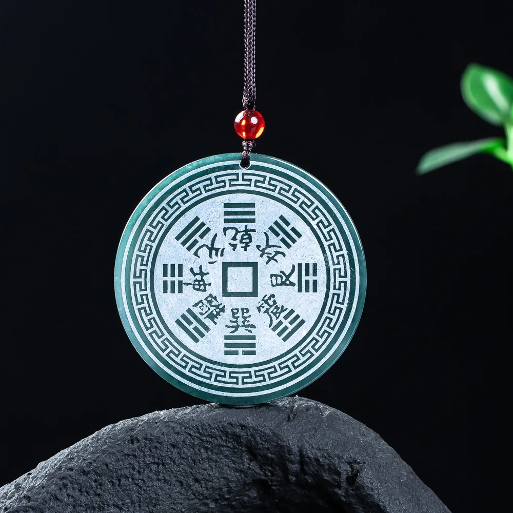 

Myanmar Jadeite Tai Chi Pendant Real Jade Luxury Fashion Vintage Designer Necklace Gemstone Charm Gifts for Women