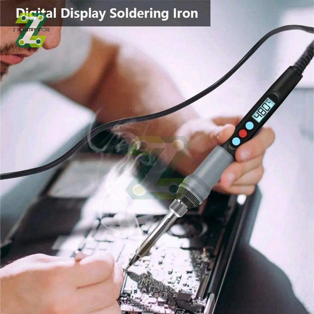 110-220V 90W LCD Digital Display Electric Soldering Iron 180-480℃ Constant Temperature Rapid Heating