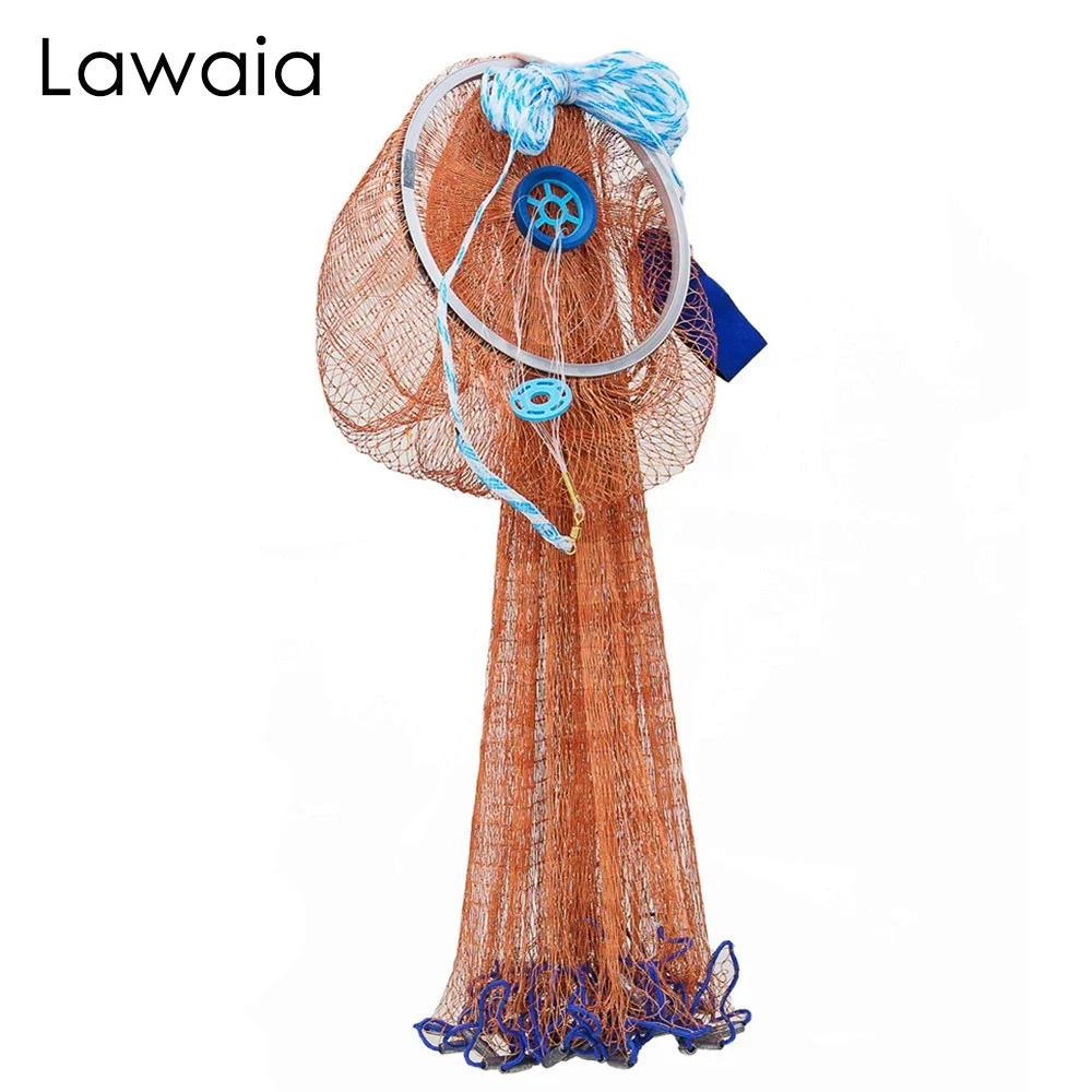 

Lawaia New Throwing Fishing Net with Lead Sinkers Cast Net Fishing American Hand Cast with Ring Lead Sinkers