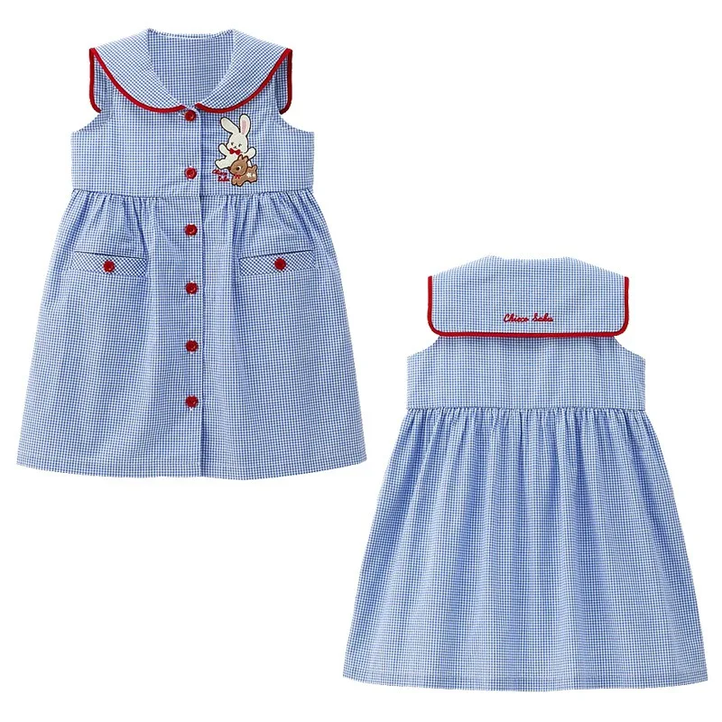 

Summer Girls Dress Children's Cartoon Rabbit Deer Checkered Baby Skirts Girl Casual Skirt Vestido Kids Dresses for Girls