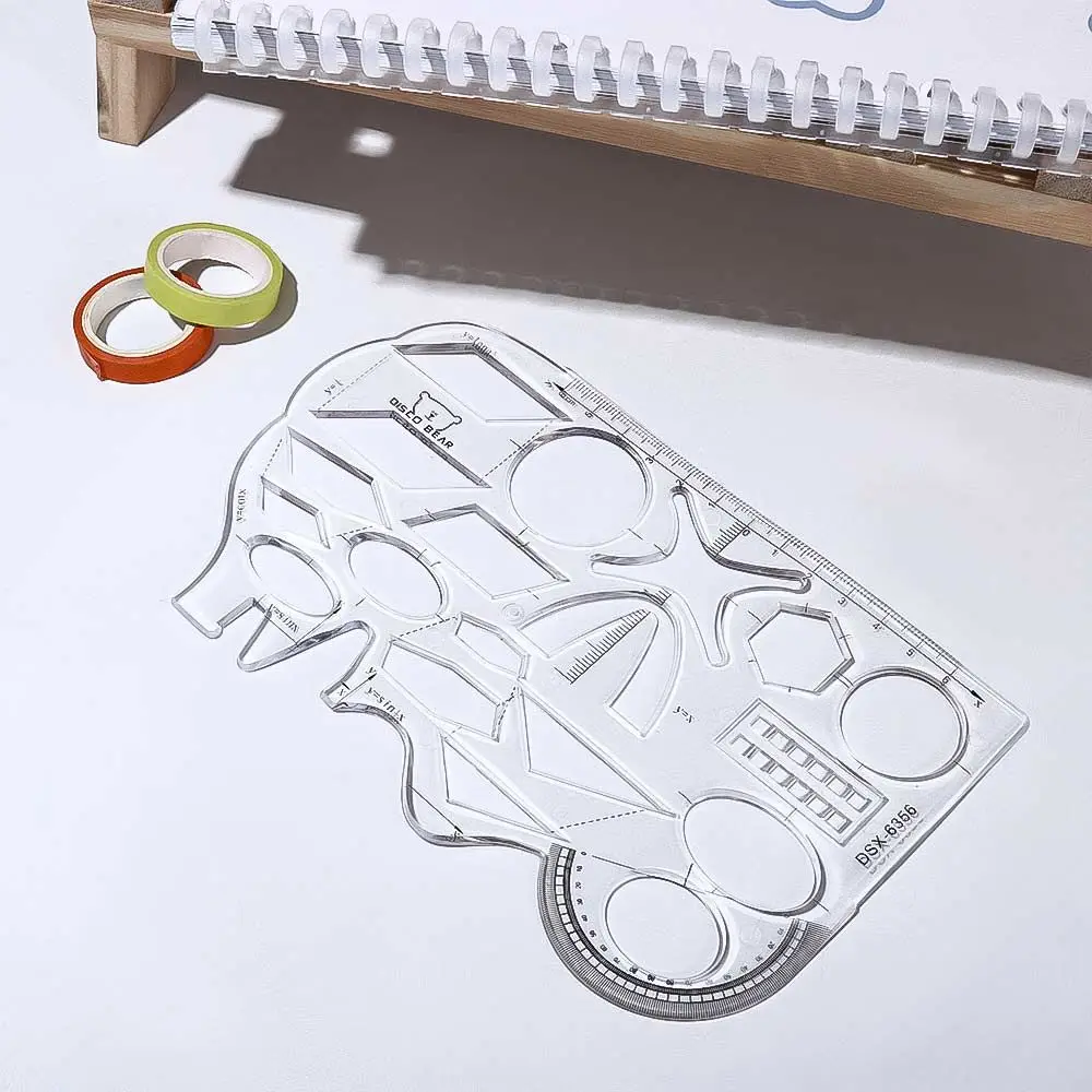 Portable for Student Office School Supplies Geometry Drawing Template Drafting Ruler Measuring Ruler Soft Function Ruler