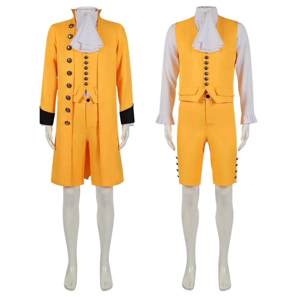 

Средневековые костюмы для косплея на Хэллоуин, воротник-стойка для похудения, британский стиль, костюм средней длины, винтажная куртка, жилет, комплект рубашки