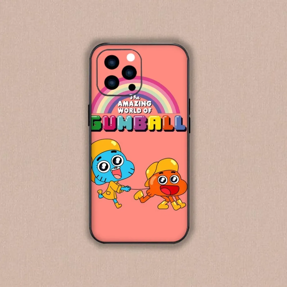 Cartoon Amazing World of Gumball Phone Case For Samsung A53 A55 A52S A70 A22 A71 A80 Black Case