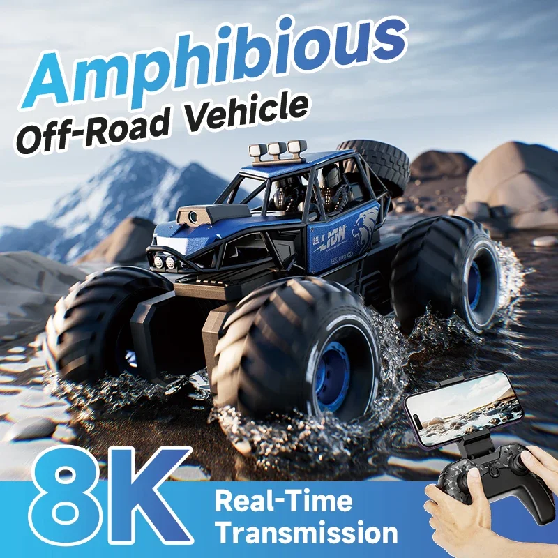 4DRC Amphibious Y10 With Camera Remote Control Car Gesture Sensing Children Toy Car 4WD Alloy Off-road Vehicle