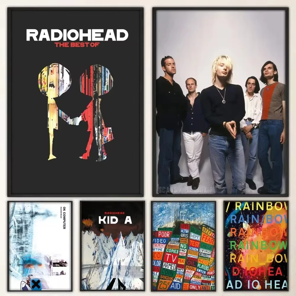 Rock Band Radiohead Poster Retro Poster Printing Art Home Painting Bathroom Kitchen Bar Accessories Decorative Painting