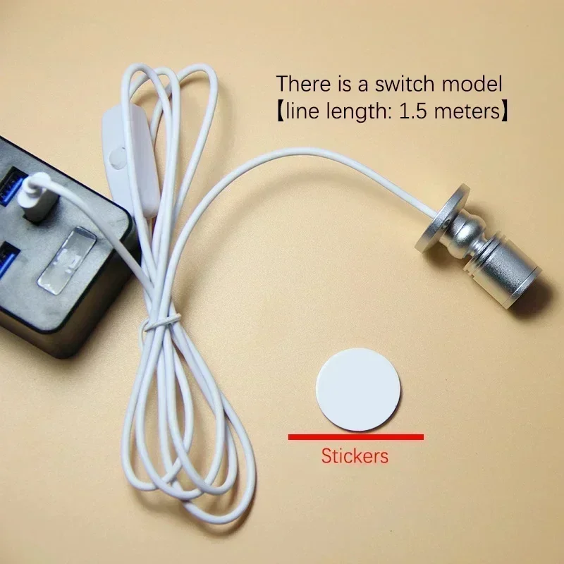 Mini faretti LED USB Mini illuminazione decorativa per vetrina gioielli con hardware di montaggio Luci per interni Lampada alimentata tramite USB