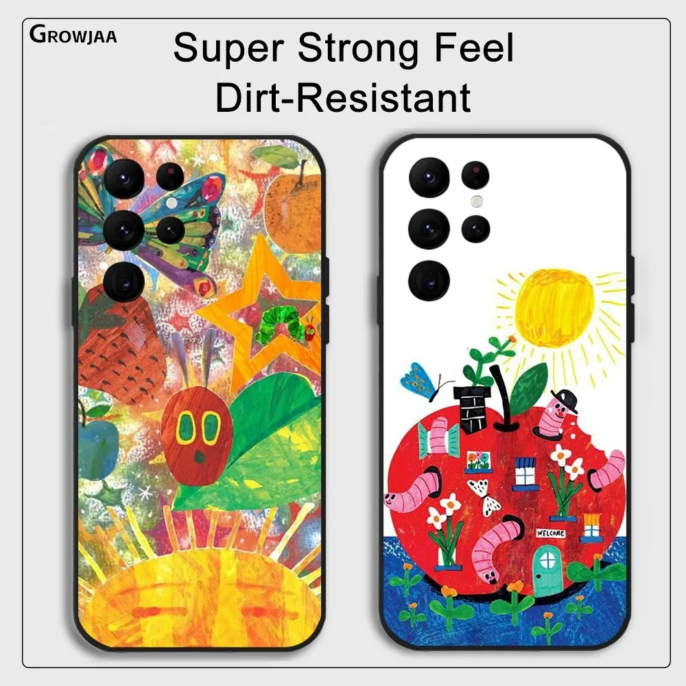 Capa de telefone The Very Hungry Caterpillar para Samsung Galaxy S24 Ultra S22 S23 Ultra S21 S20 5G Capa protetora de silicone TPU