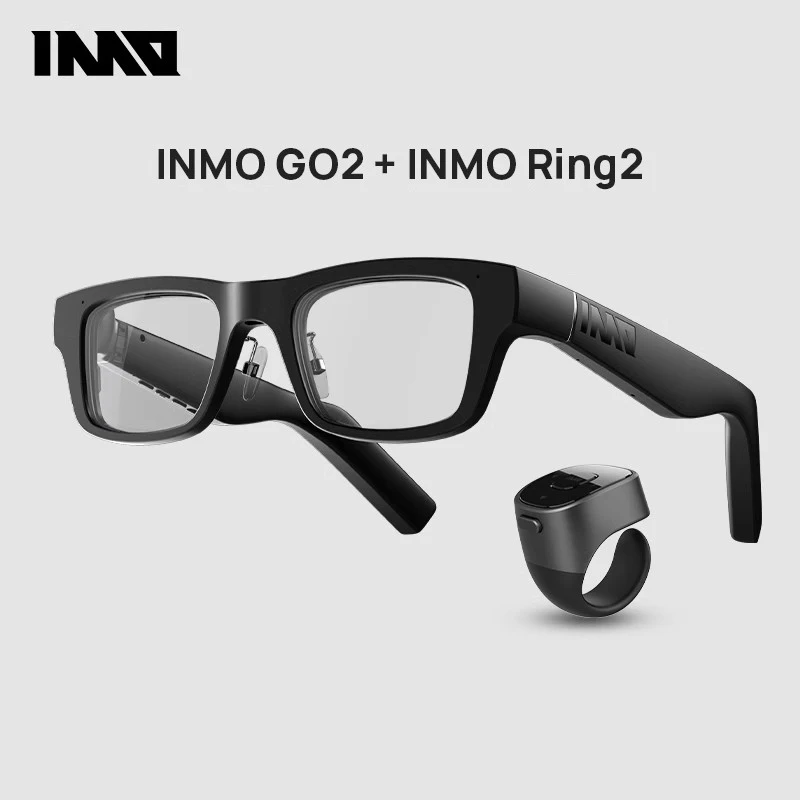 [INMO GO2 & Ring2 Kit] نظارات AR للترجمة اللاسلكية 40 لغة ترجمة في الوقت الحقيقي تتطالب على النظارات الذكية للسفر