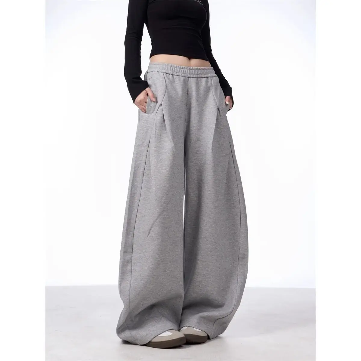 Women's Sporty Style Hip-hop Wide Leg Sweatpants Unisex Loose Pants Summer Y2k Bottoms Female High Waisted Baggy Trousers
