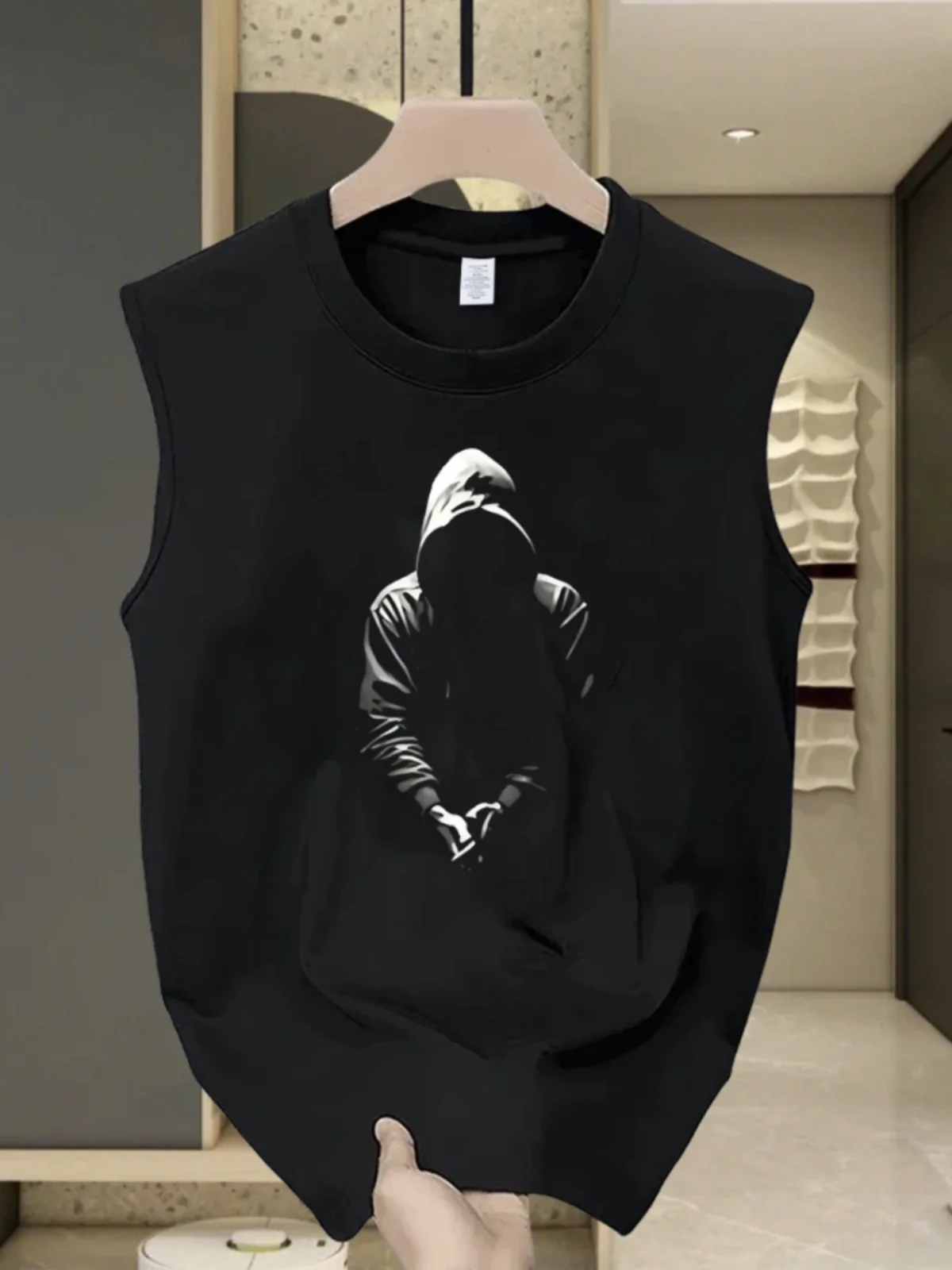 

Американский ретро-жилет I-B из плотного чистого хлопка, летний, новый, повседневный, с принтом, для мужчин и женщин