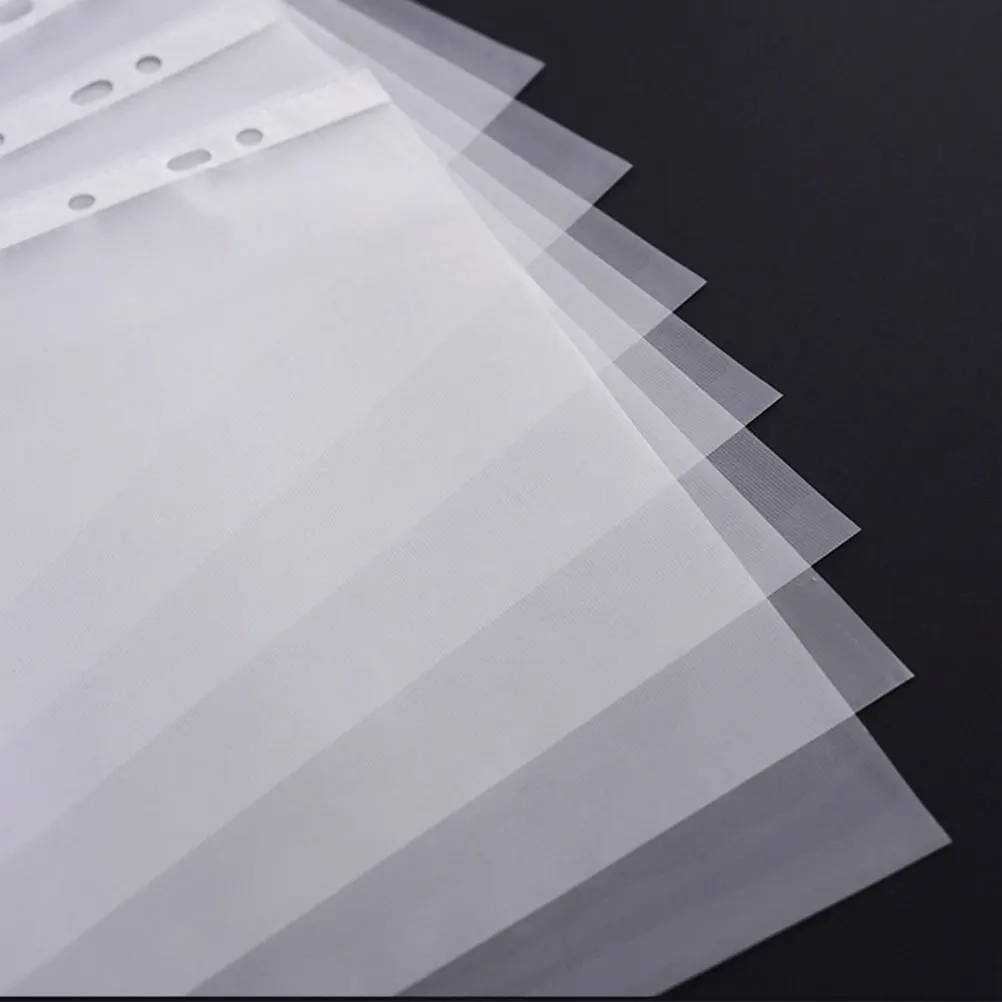 

100 Pcs Transparent Loose Leaf Bag Clear File Protector A4 Size Sheet Binder Compatible Office School Use