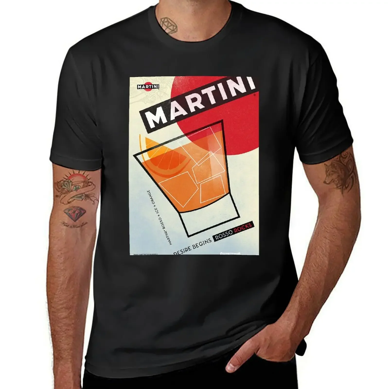 Martini Rosso Rocks T-Shirt customizeds anime designer shirts shirts men graphic