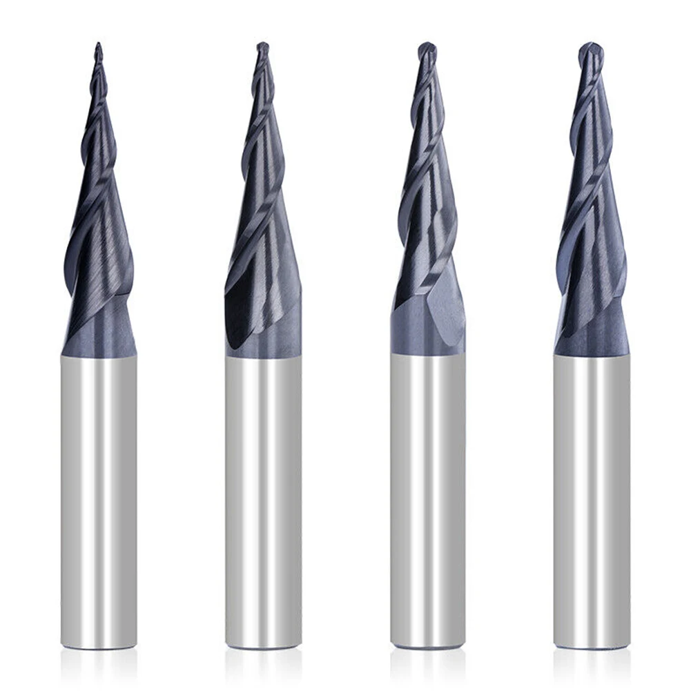 Tapered Ball Nose End Mill 2Flute 1/4