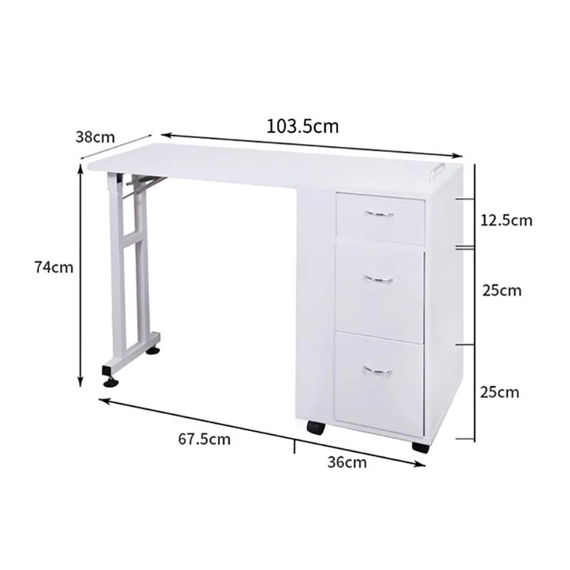 طاولة مانيكير بسيطة أظافر واحدة قابلة للطي محمولة مانيكير ميسا دي مانيكير أثاث صالون الأظافر التجاري #2