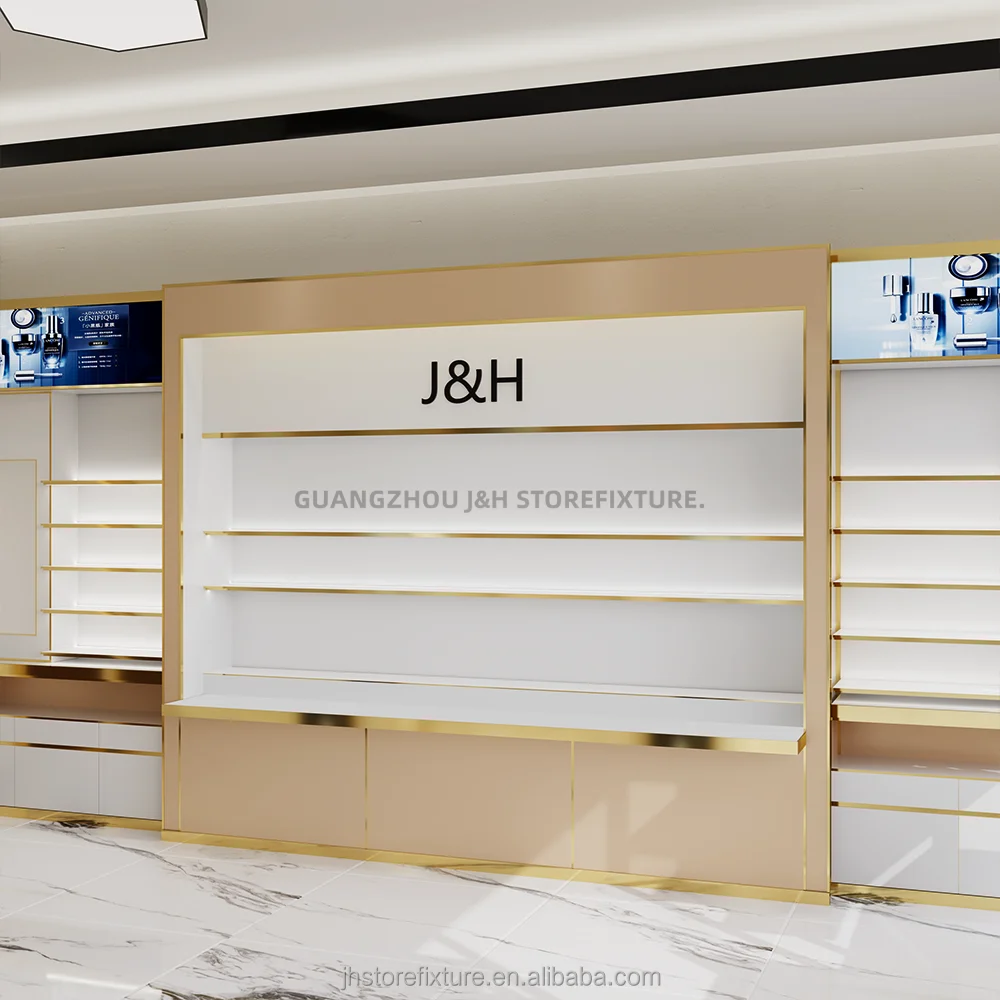 Custom.Custom .Custom.Cosmetic Display Cabinets Shelving   Make up Cosmetics Beauty Product Display Racks Retail Wall Display Un
