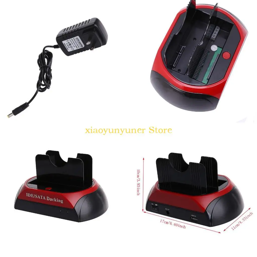 

P9JB Внешняя док -станция с жестким диском, USB от 2,0 до 2,5 3,5 дюйма IDE Двойные слоты