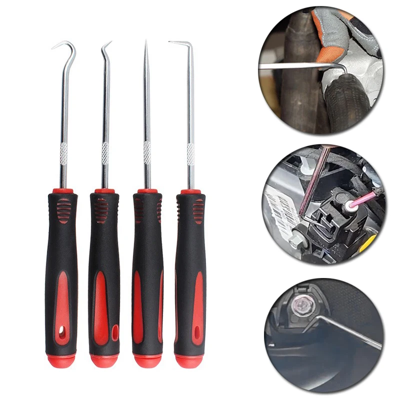 Car Auto Vehicle Oil Seal Screwdrivers Set O-Ring Seal Gasket Puller Remover Pick Hooks Tools Sealing Repair Tools 16cm 4Pcs