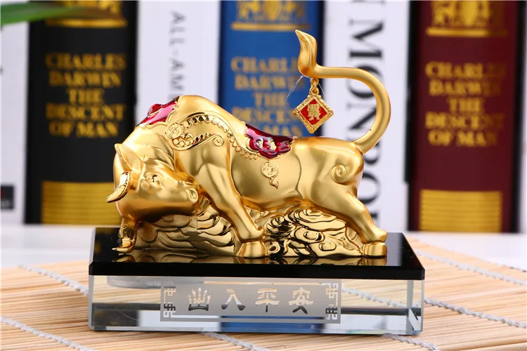 

HOME OFFICE SHOP CAR EFFICACIOUS TALISMAN PROTECTION # MONEY DRAWING GOOD LUCK SAFE GOLD CATTLE BULL TAURUS FENG SHUI STATUE