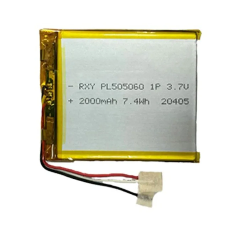 505060 Polymer Lithium Battery 3.7V 2Ah for Makeup Mirror Beauty Device Camping Lamp Moisturizing Device Rechargeable Battery
