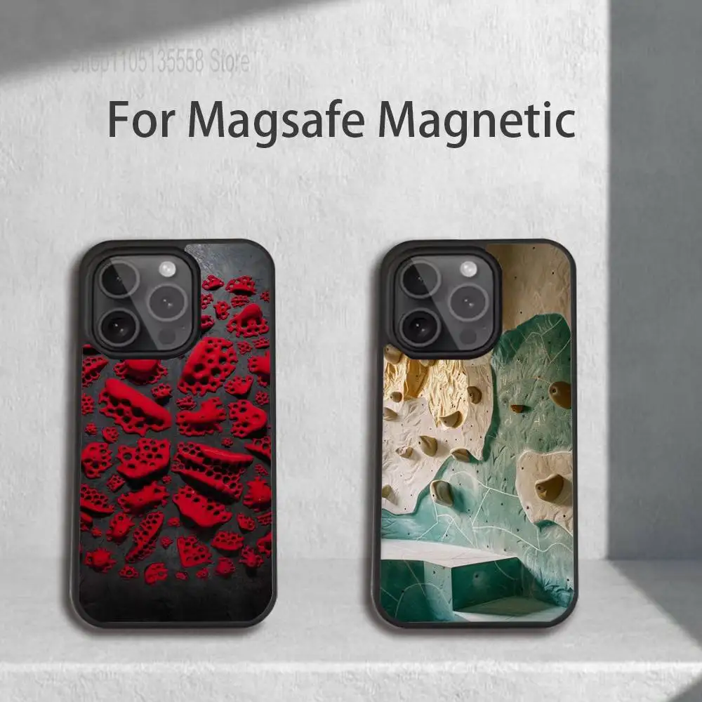 

Rock Climbing Wall Phone Case For IPhone 17,16,15,Pro,Max,Air,14,Plus,13,12,11 Magesafe Wireless Charge Cover