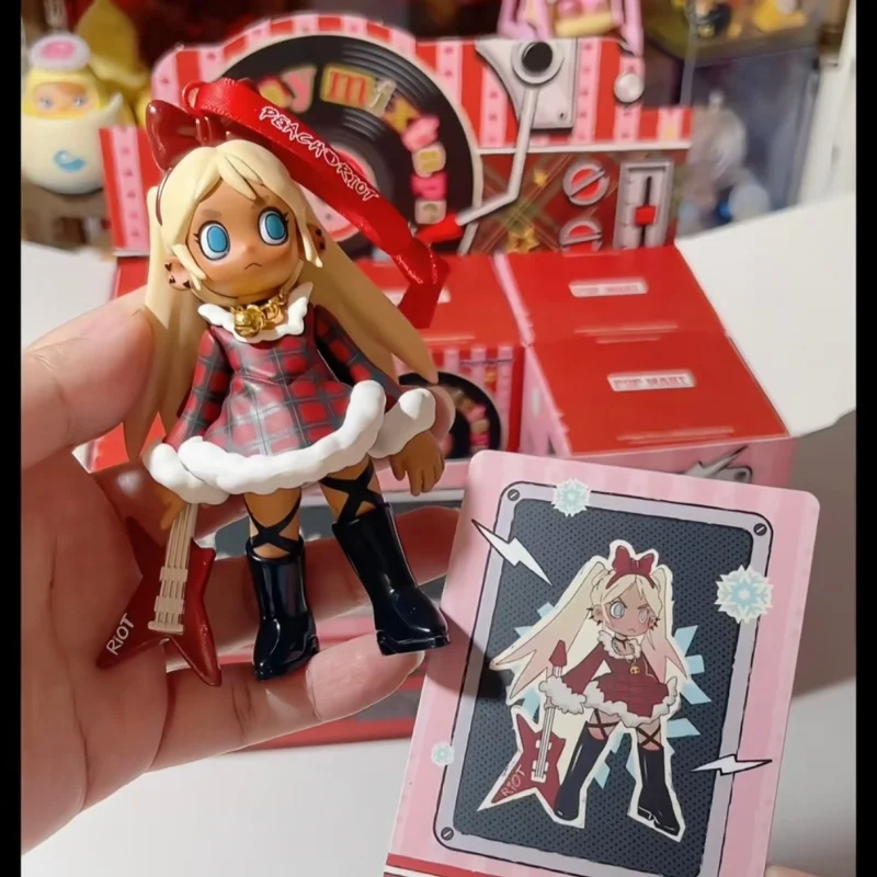 Figur Popmart Lil Peach Riot Holiday Mixtape Series Asli Blind Box Boneka Lucu Hadiah Natal Dekorasi Rumah Mainan Trendi