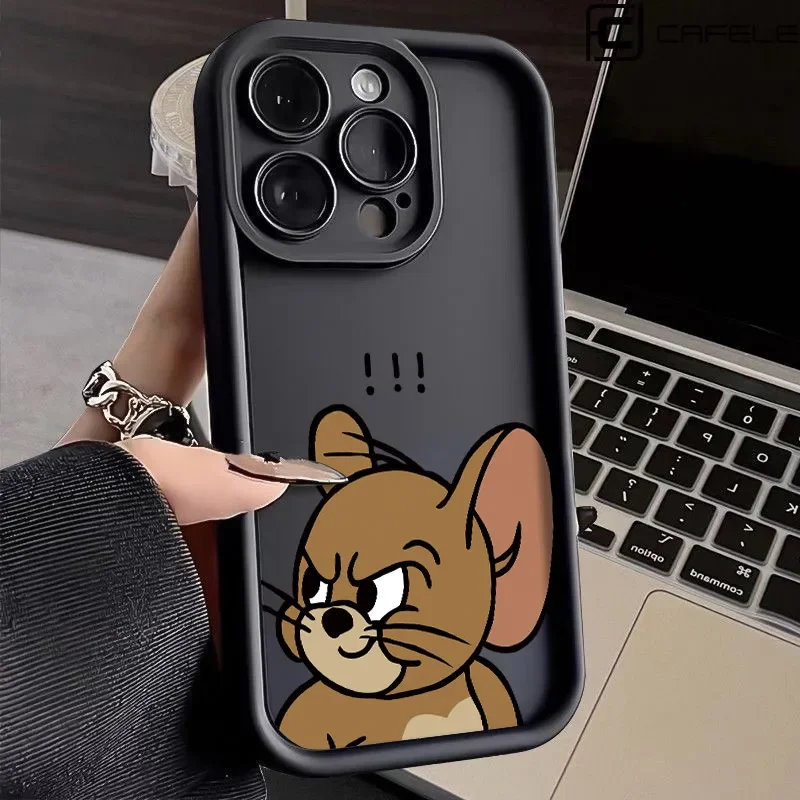 Tom And Jerry Question Mark Phone Case For iPhone 16 15 14 13 12 11 Pro Max XS Max XR 7 8 Plus MINI Y2K Cute Curious Back Cover