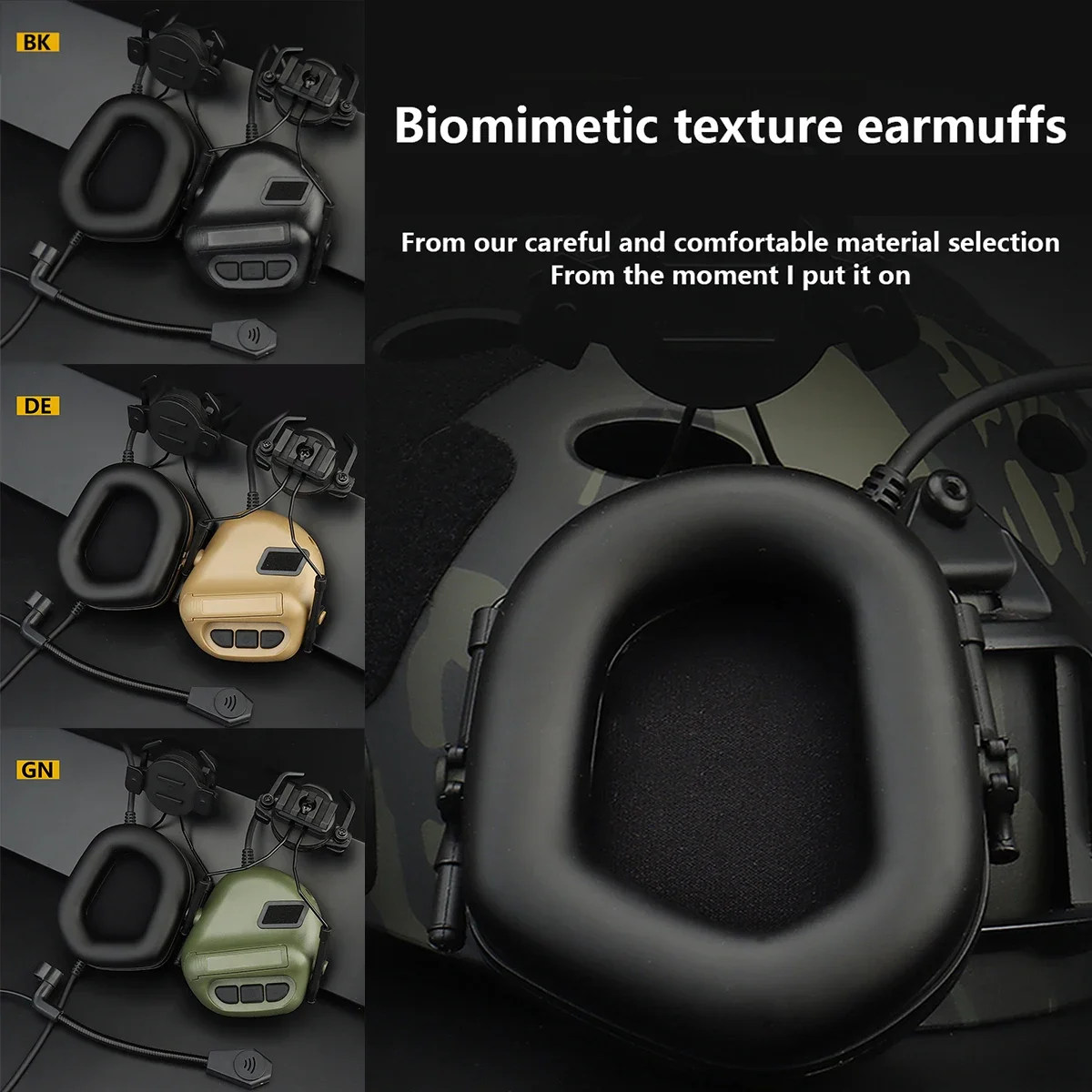 

Tactical Shooting Headphone Non-picking Noise-Cancelling Headset for Military Helmet Outdoor Sport Hunting Headset Helmet