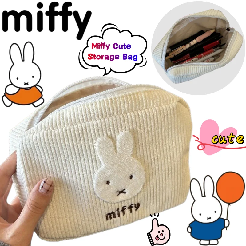 

Косметичка Miffy: яркий дизайн, милый мультяшный принт, креативный студенческий пенал большой вместимости, портативный, утолщенный, подарок