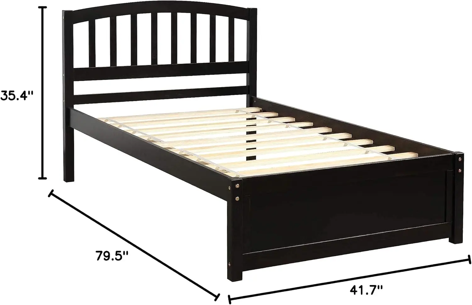 Harper & Bright Designs Twin Storage Bed Frame, Wood Platform Bed with Two Drawers and Headboard, Espresso