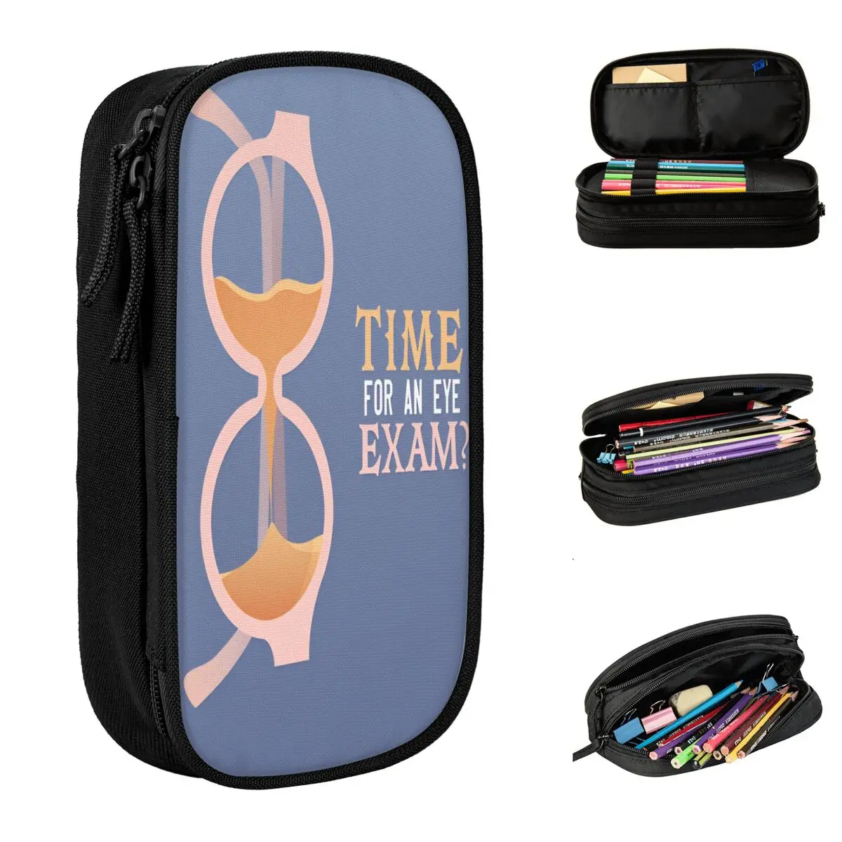 Eye Exam Pencil Case Back To School Pencil Cases Double Layer Boy Girl Fashion Portable Pen Box Stationery Organizer