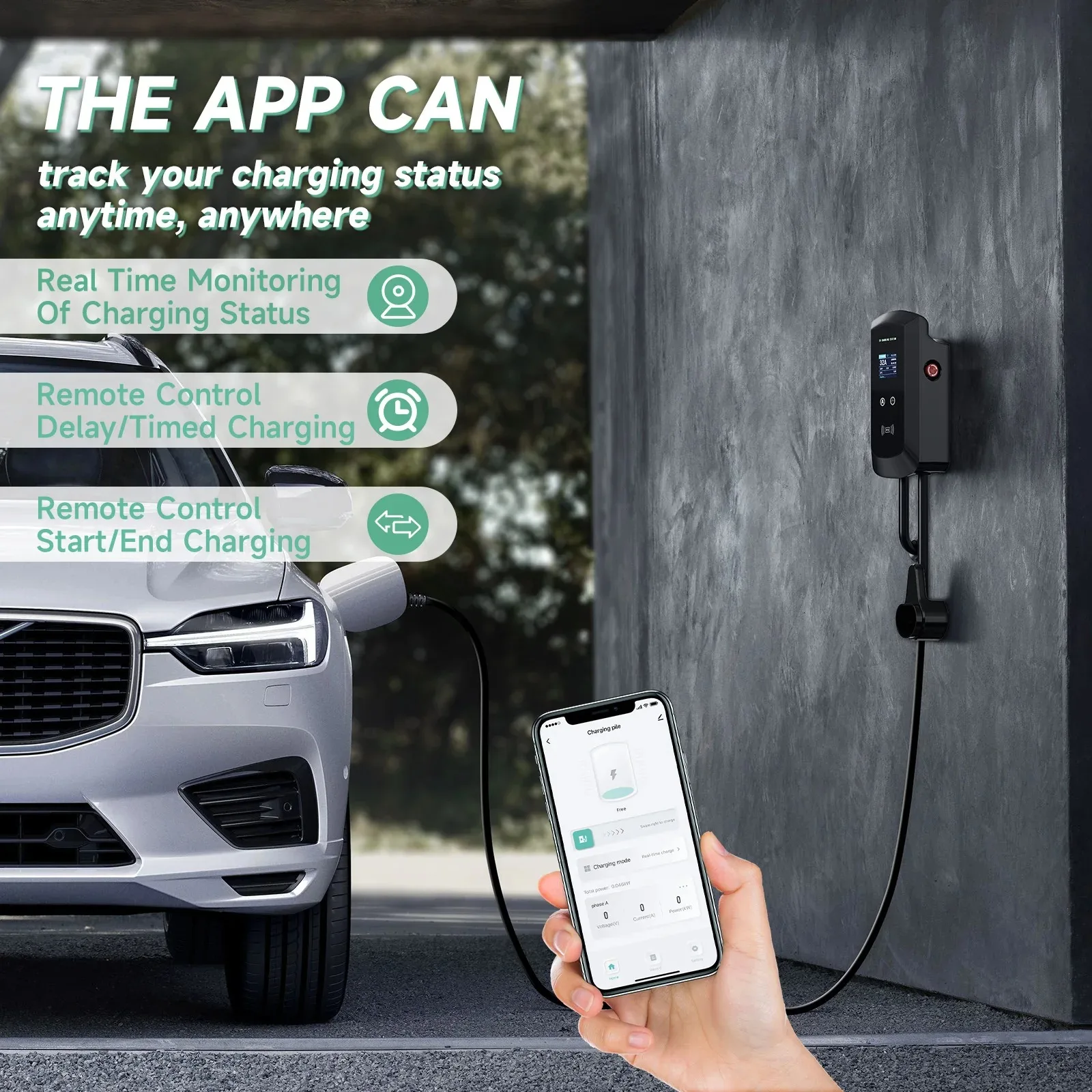 AFEEV 22KW 32A 3Phase EV Ladestation Typ2 IEC62196-2 Elektroauto Ladegerät 7,6/11KW EVSE Wallbox WiFi APP Fernbedienung – Detail 20