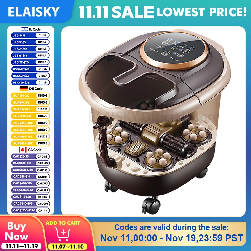 

Foot Bath Artifact Footbath Household Electric Massage Heating Foot Bath Barrel with Automatic Foot Tub Foot Bath Massager